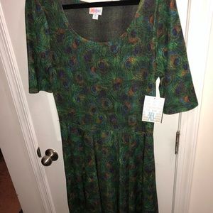 Lularoe Nicole XL Peacock pattern BNWT